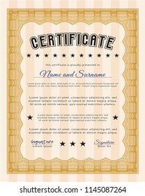 Orange Certificate template. Money Pattern. With quality background. Customizable, Easy to edit and change colors. 