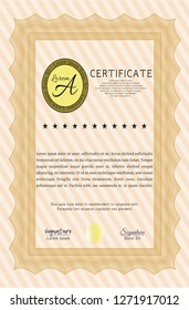 Orange Certificate template. Nice design. Customizable, Easy to edit and change colors. With quality background. 