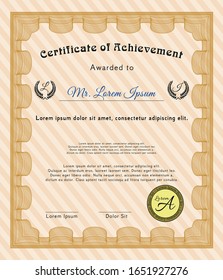 Orange Certificate template. Nice design. Easy to print. Detailed. 