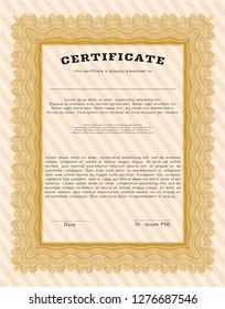 Orange Certificate template. Perfect design. Customizable, Easy to edit and change colors. Printer friendly. 