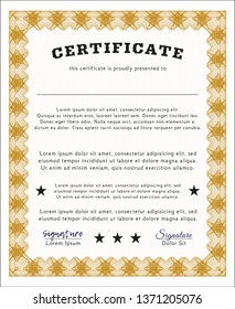 Orange Certificate template. Printer friendly. Nice design. Customizable, Easy to edit and change colors. 