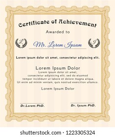 Orange Certificate template. With quality background. Customizable, Easy to edit and change colors. Modern design. 