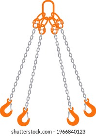 orange chain four-branch with hooks 