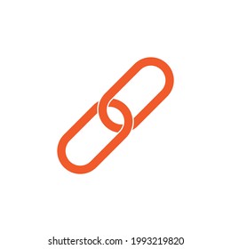 orange chain link icon vector illustration on white background