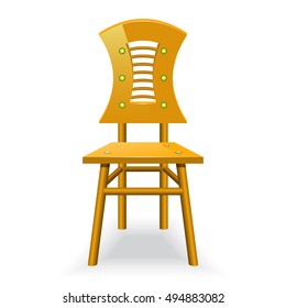 Orange chair icon in cartoon style isolated on white background. Furniture symbol vector illustration.