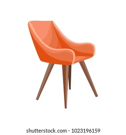 Orange chair. Isolated vector illustration