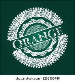 Orange chalkboard emblem