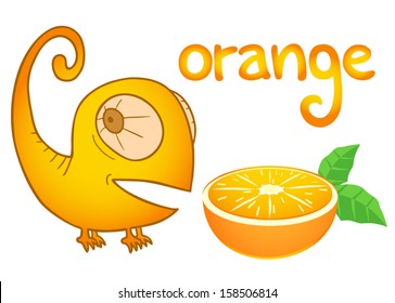 Orange chameleon fruit