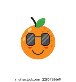 orange character cute vector logo icon. Abstract graphic in simple flat illustration style.