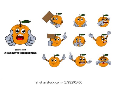 orange character illustration can be use by orange fruit distributor fruit seller juice seller or place to eat that provides dessert for the purpose off mascot illustration and advertise products