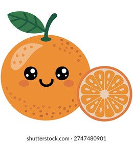 Orange character unique creative concept isolated vector illustration on white background