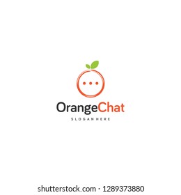Orange chat logo template