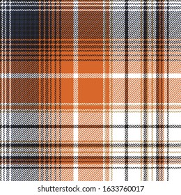 Orange check plaid seamless pattern. Vector illustration.
