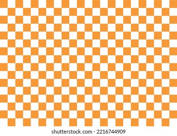 Orange Checkerboard Background Vector Abstract Seamless Pattern popular grid pattern Print on the wall or the tablecloth.