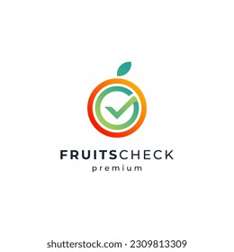 orange and checlist for fruits certification logo design