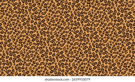 Patrón de piel de guepardo o pantera naranja con colores negros, marrones y amarillos para textiles, Plantilla de Anuncio de fondo