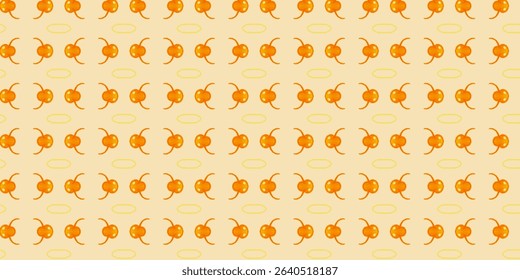Orange Cherry Pattern on Cream – Repeating Fruit Design