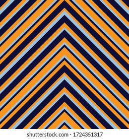 Orange Chevron diagonal striped seamless pattern background suitable for fashion textiles, graphics