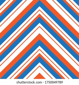 Orange Chevron diagonal striped seamless pattern background suitable for fashion textiles, graphics