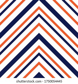 Orange Chevron diagonal striped seamless pattern background suitable for fashion textiles, graphics