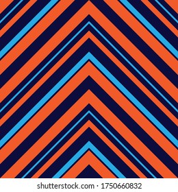 Orange Chevron diagonal striped seamless pattern background suitable for fashion textiles, graphics
