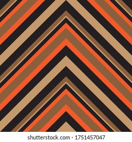Orange Chevron diagonal striped seamless pattern background suitable for fashion textiles, graphics