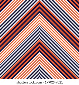 Orange Chevron diagonal gestreifter, nahtloser Musterhintergrund, geeignet für Modetextilien, Grafiken