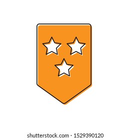 Orange Chevron icon isolated on white background. Military badge sign.  Vector Illustration