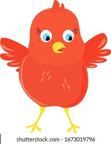 Orange chick, illustration, vector on white background.