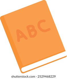 Orange children's book with ABC on the cover, ideal for early education or preschool learning.