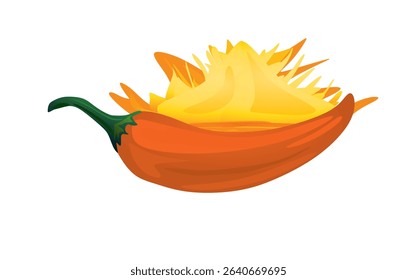 Orange chilli pepper. vector illustration	