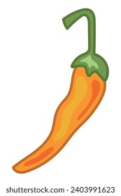 orange chilli pepper vector isolated