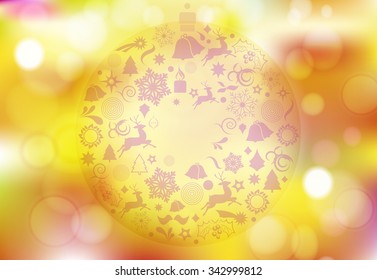 Orange Christmas abstract background - vector illustration