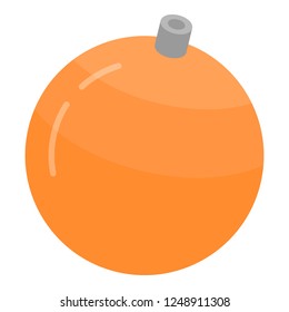 Orange Christmas ball icon. Isometric of orange Christmas ball vector icon for web design isolated on white background