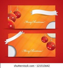 Orange Christmas Card with label for your greeting