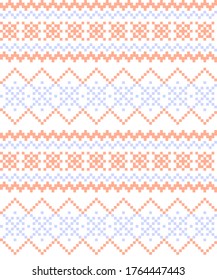 Orange Christmas fair isle pattern background for fashion textiles, knitwear and graphics