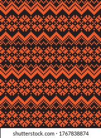 Orangefarbene Weihnachtsmesse auf einfarbigem Hintergrund für Modetextilien, Strickwaren und Grafiken