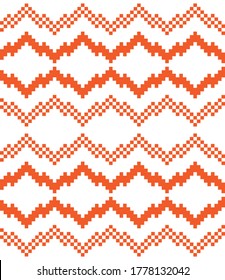 Orange Christmas fair isle pattern background for fashion textiles, knitwear and graphics