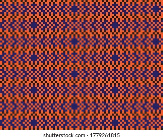 Orange Christmas fair isle pattern background for fashion textiles, knitwear and graphics