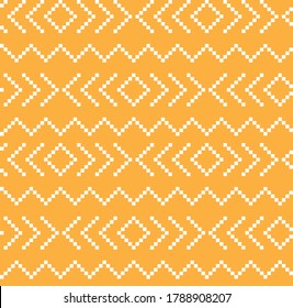 Orange Christmas fair isle pattern background for fashion textiles, knitwear and graphics