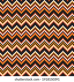 Orange Christmas fair isle pattern background for fashion textiles, knitwear and graphics