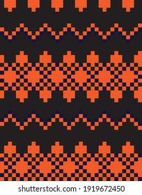 Anaranjado fondo de la feria navideña isle patrón para textiles de moda, prendas de vestir y gráficos