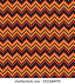 Orange Christmas fair isle pattern background for fashion textiles, knitwear and graphics