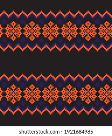 Orange Christmas fair isle pattern background for fashion textiles, knitwear and graphics