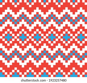 Orange Christmas fair isle pattern background for fashion textiles, knitwear and graphics