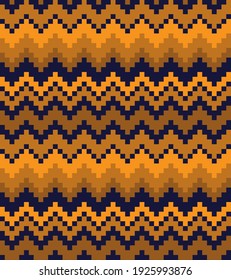 Orange Christmas fair isle pattern background for fashion textiles, knitwear and graphics