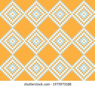 Orange Christmas fair isle pattern background for fashion textiles, knitwear and graphics