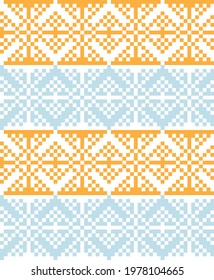 Orange Christmas fair isle pattern background for fashion textiles, knitwear and graphics