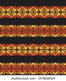 Orange Christmas fair isle pattern background for fashion textiles, knitwear and graphics