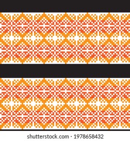Orange Christmas fair isle pattern background for fashion textiles, knitwear and graphics